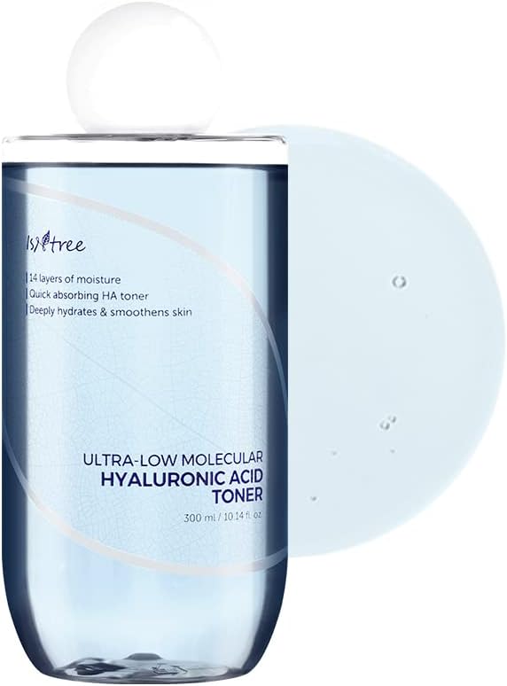 ISNTREE Ultra-Low Molecular Hyaluronic Acid Toner 300ml 10.14 fl.oz| Quick Absorbing Hyaluronic Acid Toner | Deeply hydrates and smoothens The Skin