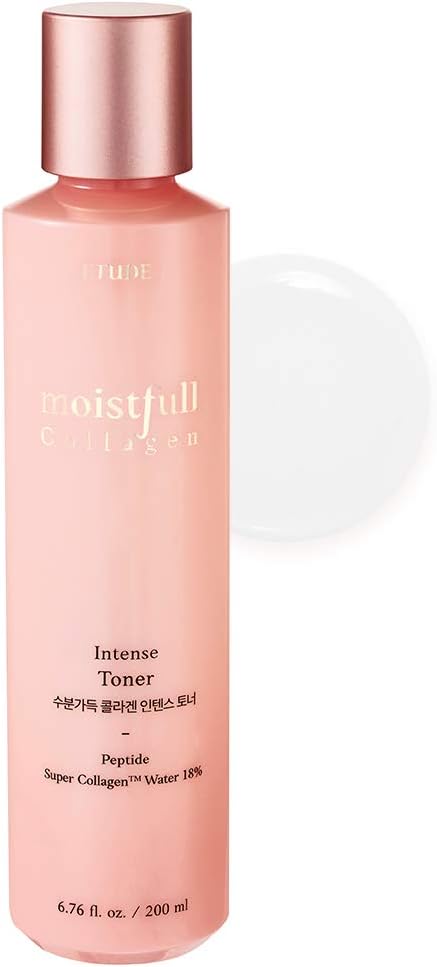 ETUDE House Moistfull Collagen Intense Facial Toner 200ml | Intense Hydrating Super Collagen Skin Care Toner | Korean Facial Moisturizing Toner with Low-Molecular Peptides Included for All Skin Type