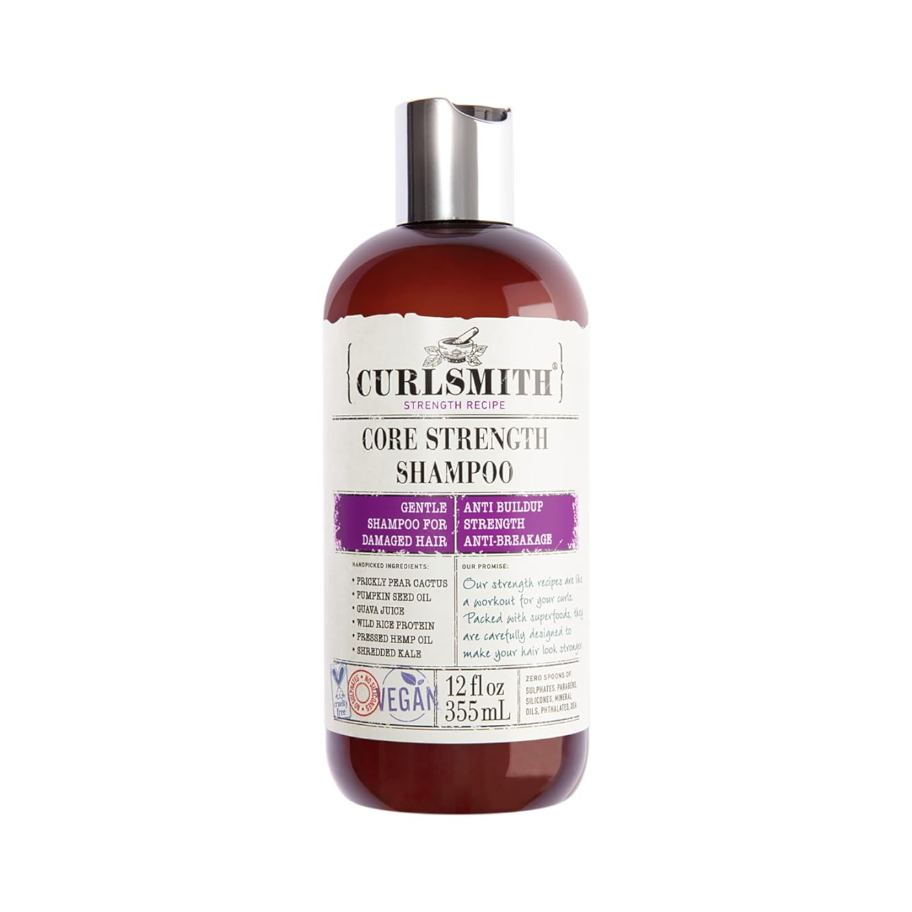 CURLSMITH Ð Core Strength Shampoo, Gentle Protein-Rich for Frequent Use (12fl oz)
