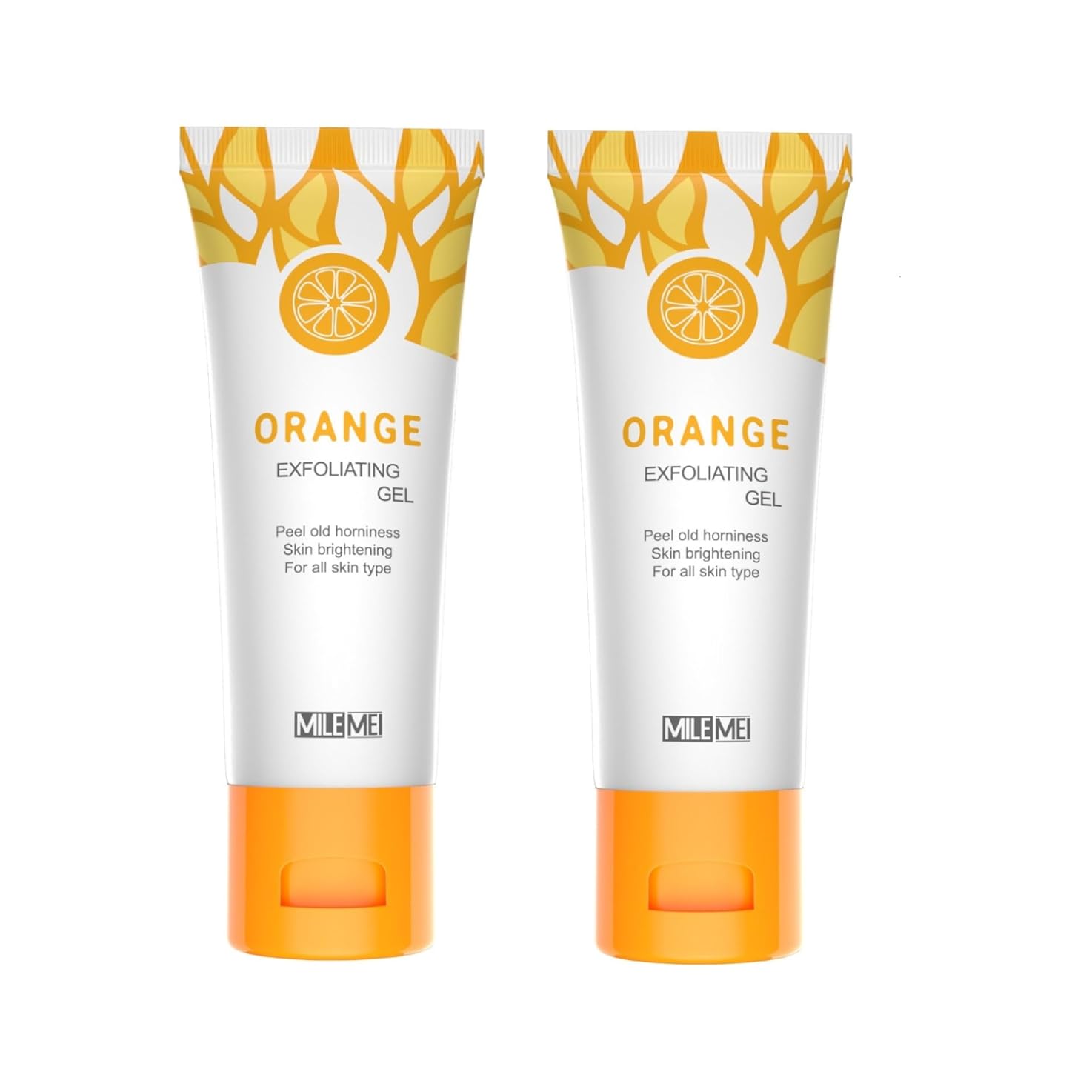 2 Pcs Orange Exfoliating Gel, Face and Body Exfoliating Scrub Gel, Deep Cleansing Moisturizing Facial Exfoliator.