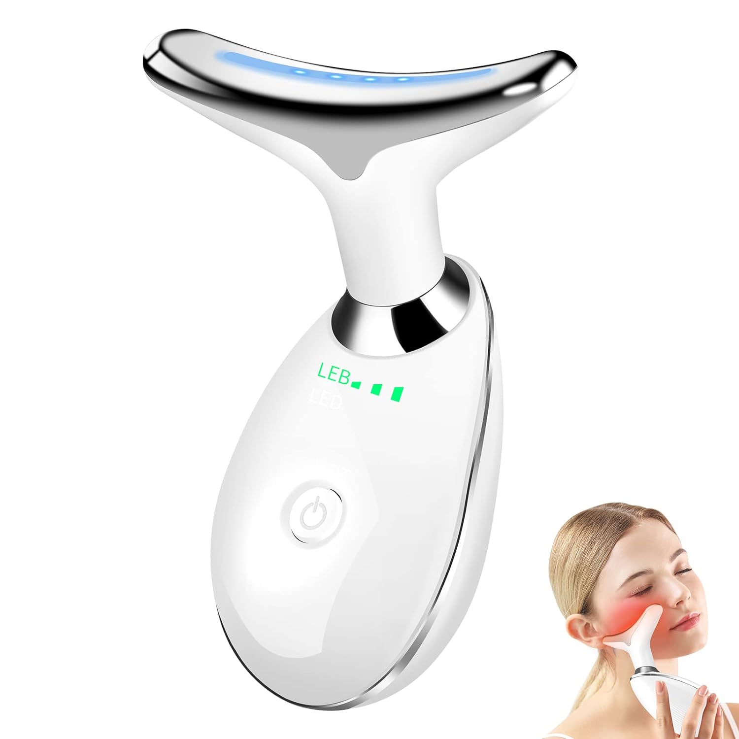 Floverkity Neck Tightening Device Face Sculpting Device Anti Wrinkles face Massager for Face & Neck Beauty Device (White)