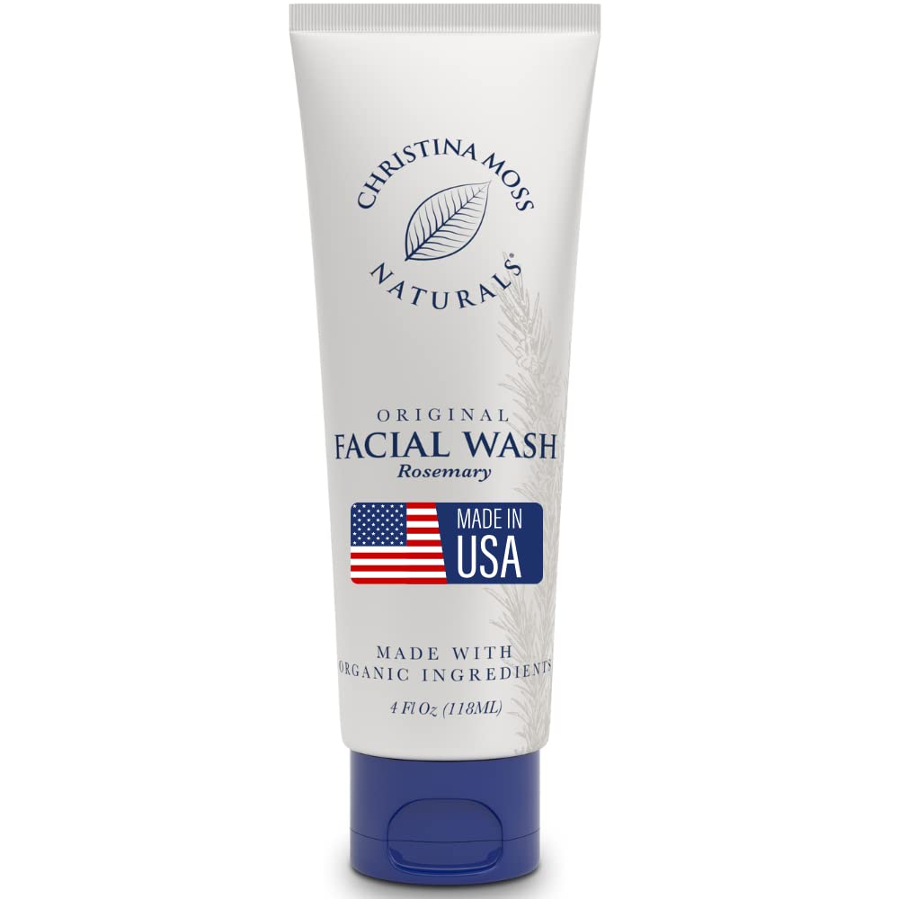 Face Wash, Facial Cleanser, Oil Cleanser - Helps as a Blackhead Remover with Organic Rosemary Oil, Shea Butter and Aloe Vera - Gentle Facewash To Soften, Soothe & Balance Skin, Made in USA, 4oz