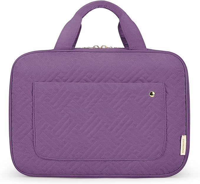 BAGSMART Toiletry Bag Travel Bag with Hanging Hook, Water-resistant Makeup Cosmetic Bag Travel Organizer for Accessories, Shampoo, Full-size Container, Toiletries