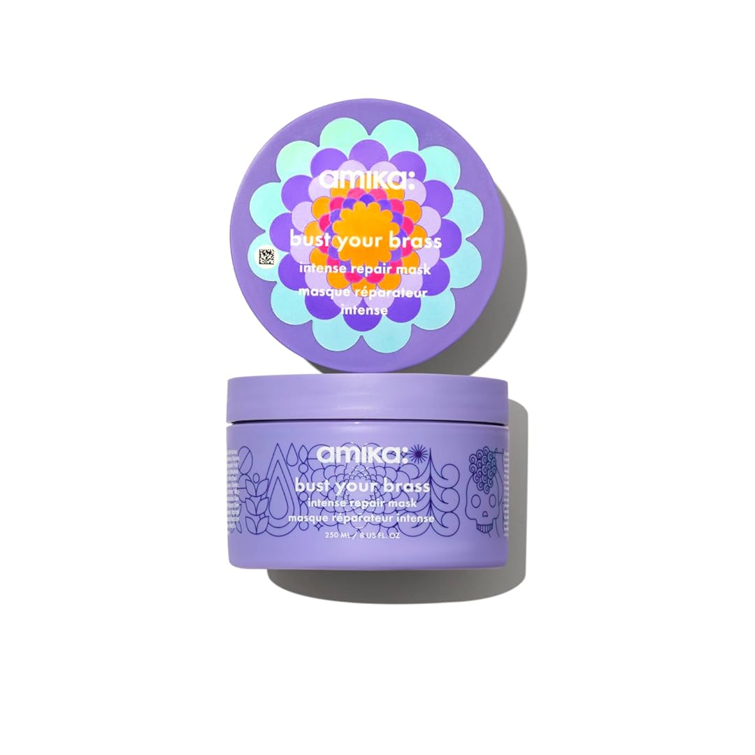 amika bust your brass cool blonde intense repair hair mask