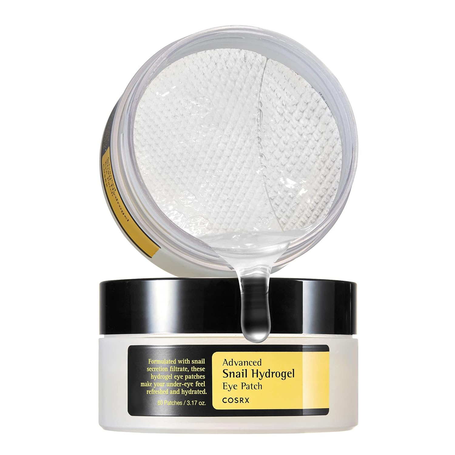 COSRX Advanced Snail Hydrogel Eye Patch (60 Patches 3.17 oz), Gel Serum Mask, Undereye Treament, Fine Lines, Puffy Eyes, Revitalize, Refresh, Hydrate | Paraben free, Phthalates free, Korean Skincare