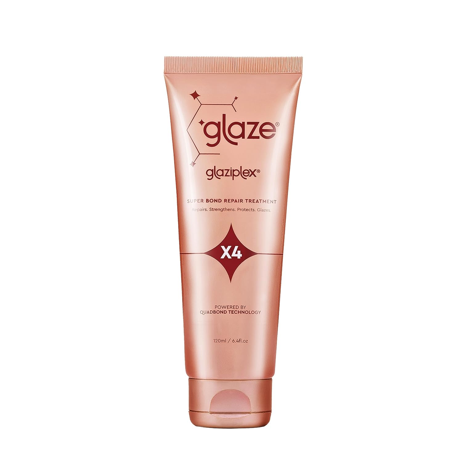 glaze GlaziPlex Super Bond Repair Treatment, 120ml. 4-in-1 Deep Conditioning Hair Treatment Repairs Heat, Chemical, Colour and Styling Damage. Hair Mask for Dry Damaged Hair Works in 4 Minutes