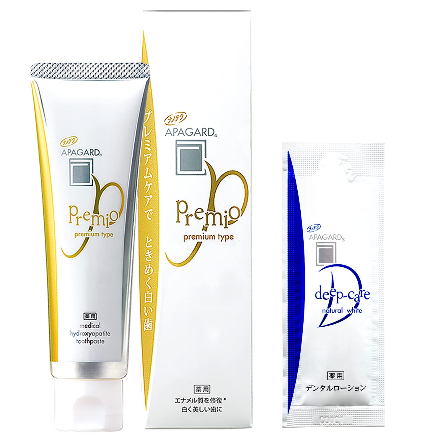 Apagard Premio Whitening Toothpaste (100g) & Dental Lotion (5ml) - Japanese Premium Toothpaste
